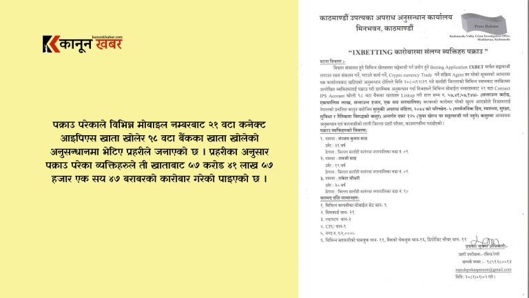 वान एक्स बेटमार्फत विभिन्न खेलमा सट्टेबाजी गरेको आरोपमा तीनजना पक्राउ