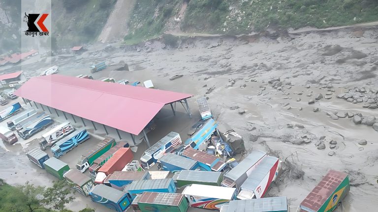 यस्तो छ रसुवागढी भन्सारको सुक्खा बन्दरगाह बगाउँदा भएको क्षति